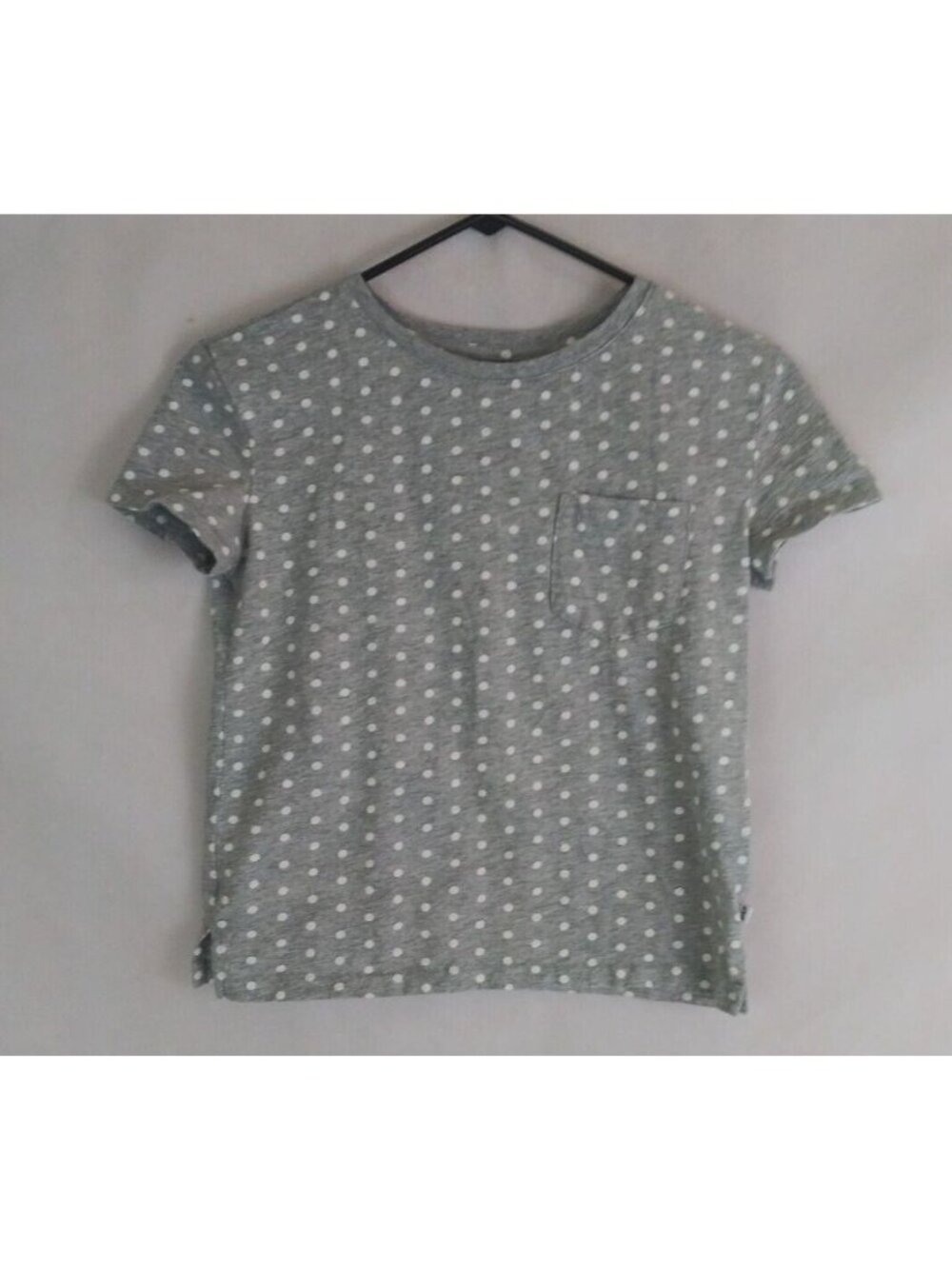 Gap Kids Supersoft Gray T-Shirt With White Polka Dots Girls Size Large